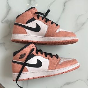 Selling womens size 8.5/9 custom pink and black Jordan’s